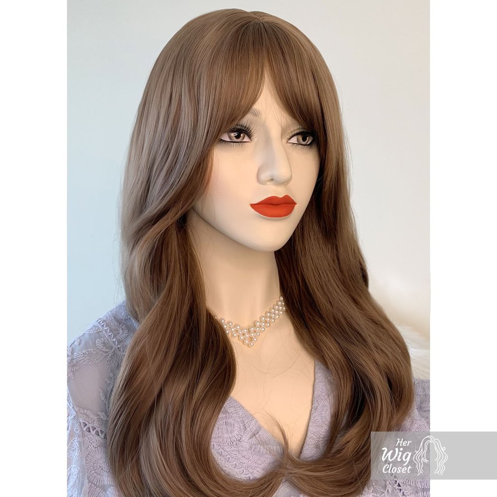 Pastel Honey Blonde Wavy Wig with Bangs | Mothers Day Gift | Sadie